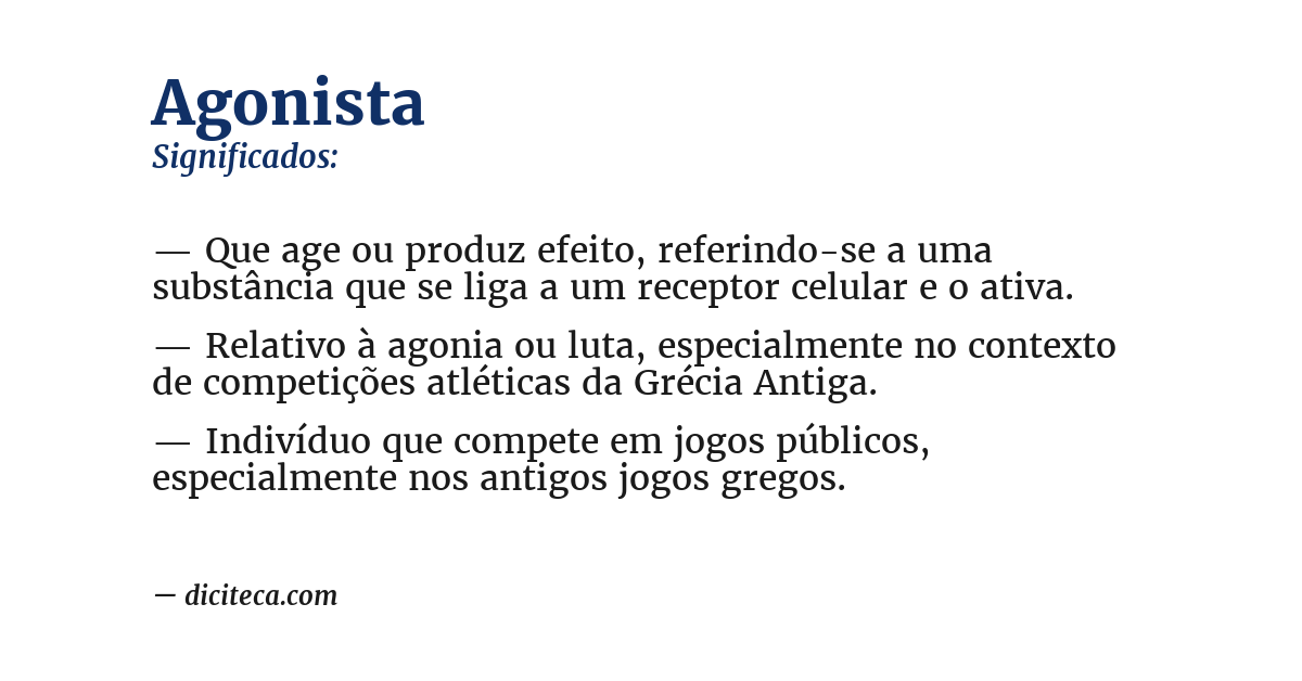 Significado de agonista