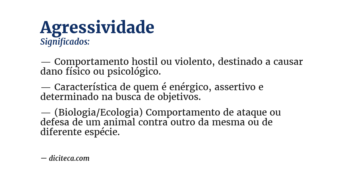 Significado de agressividade