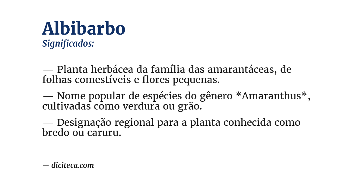 Significado de albibarbo