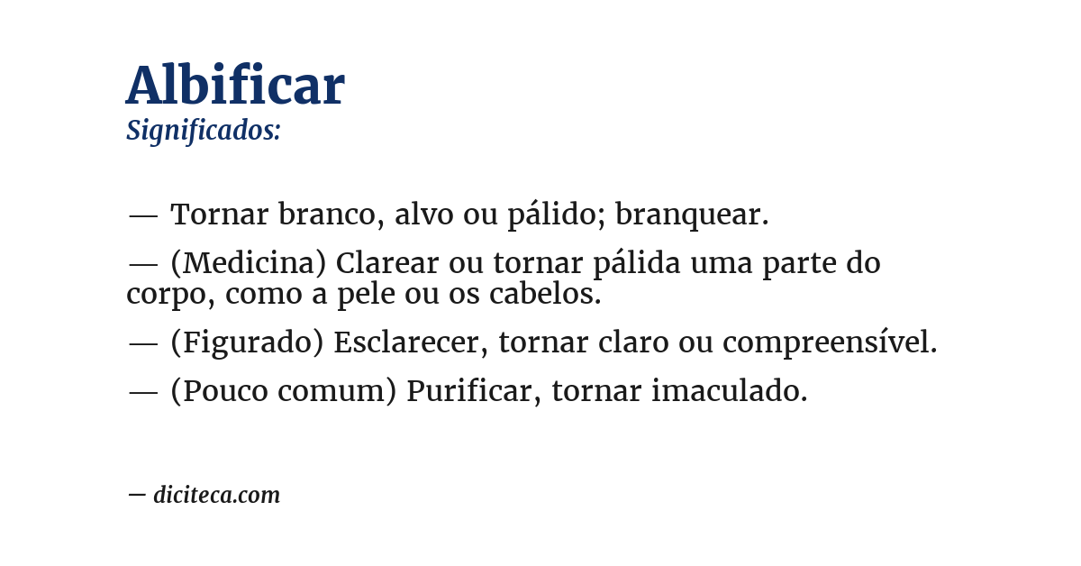 Significado de albificar