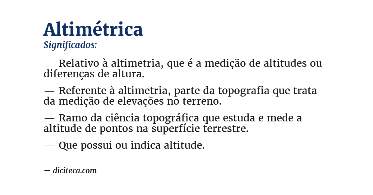 Significado de altimétrica
