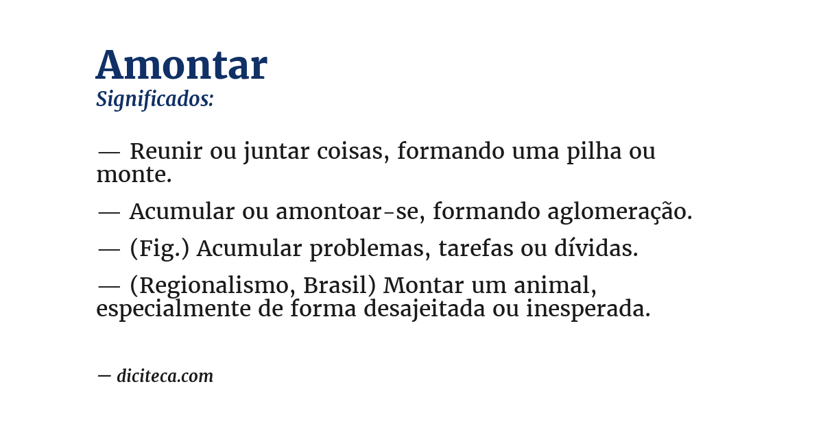 Significado de amontar