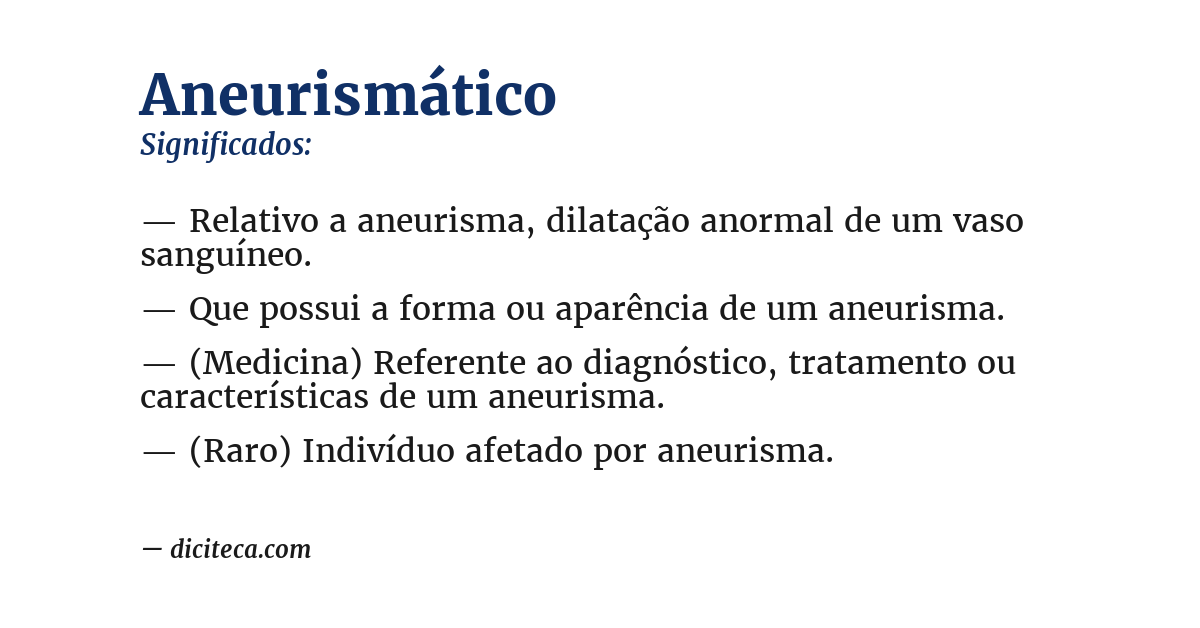 Significado de aneurismático