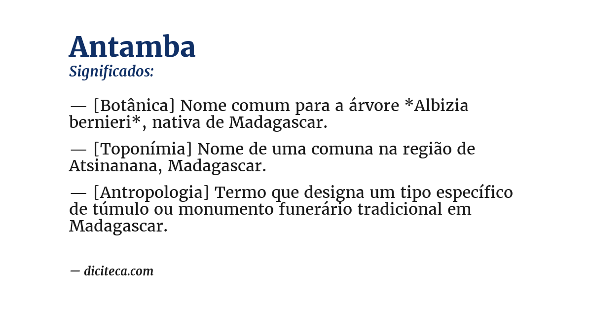 Significado de antamba