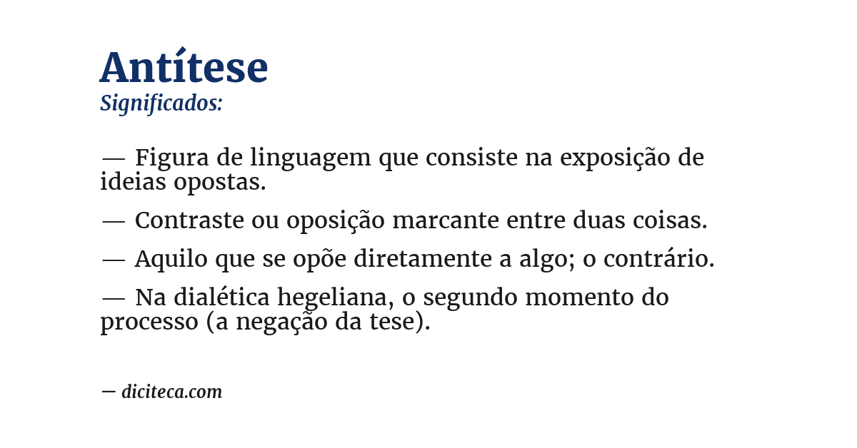 Significado de antítese