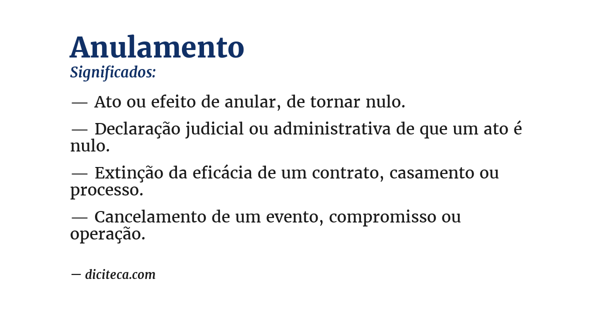 Significado de anulamento