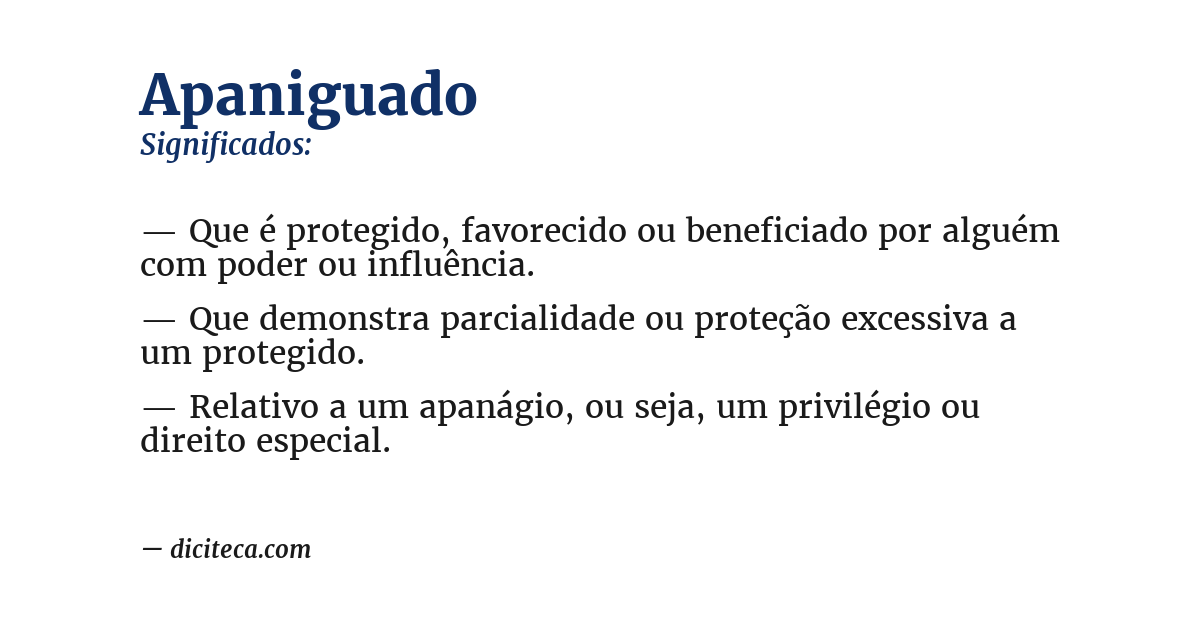 Significado de apaniguado