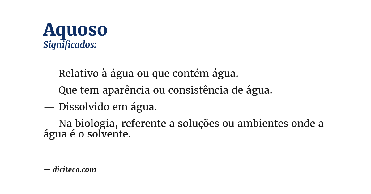 Significado de aquoso
