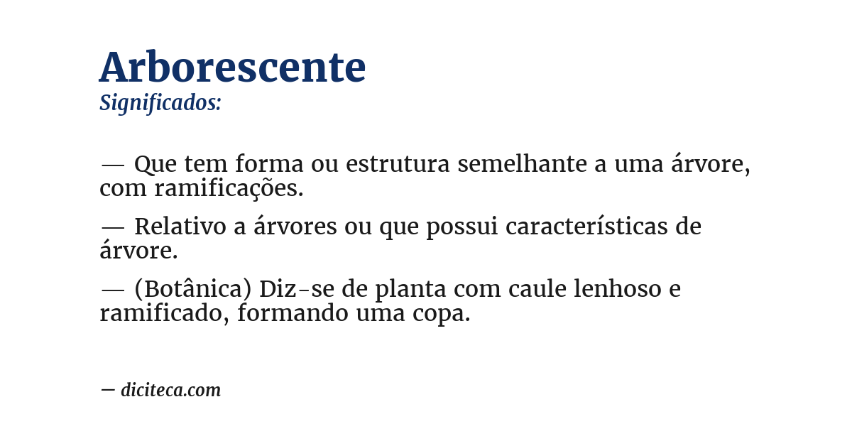 Significado de arborescente