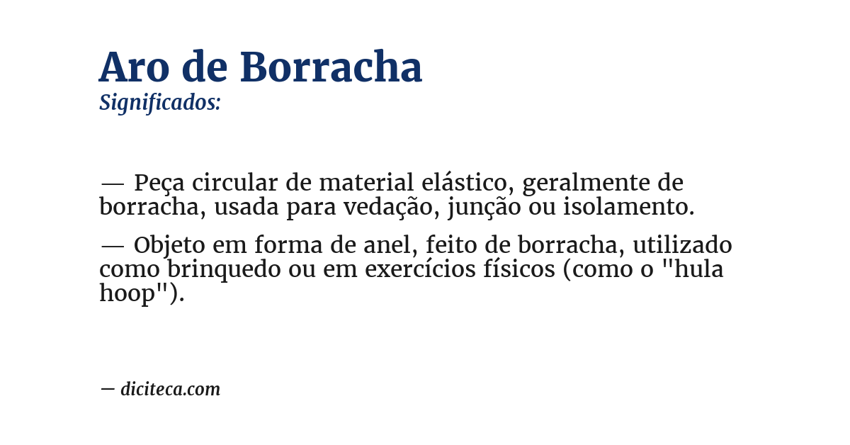 Significado de aro de borracha