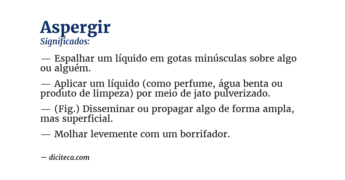 Significado de aspergir