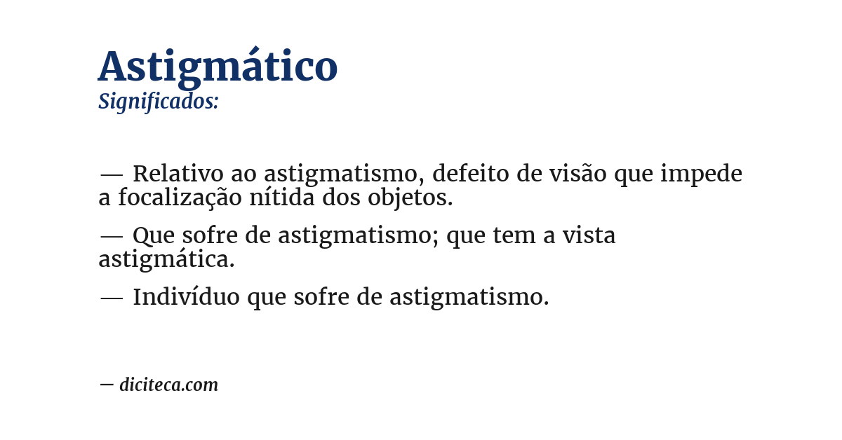 Significado de astigmático