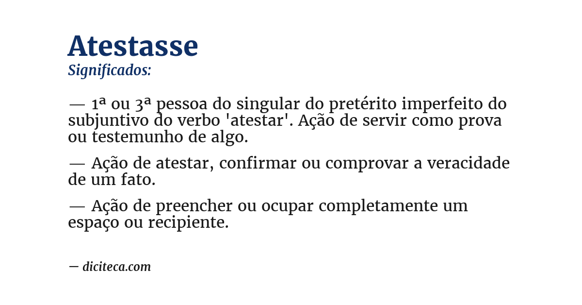 Significado de atestasse