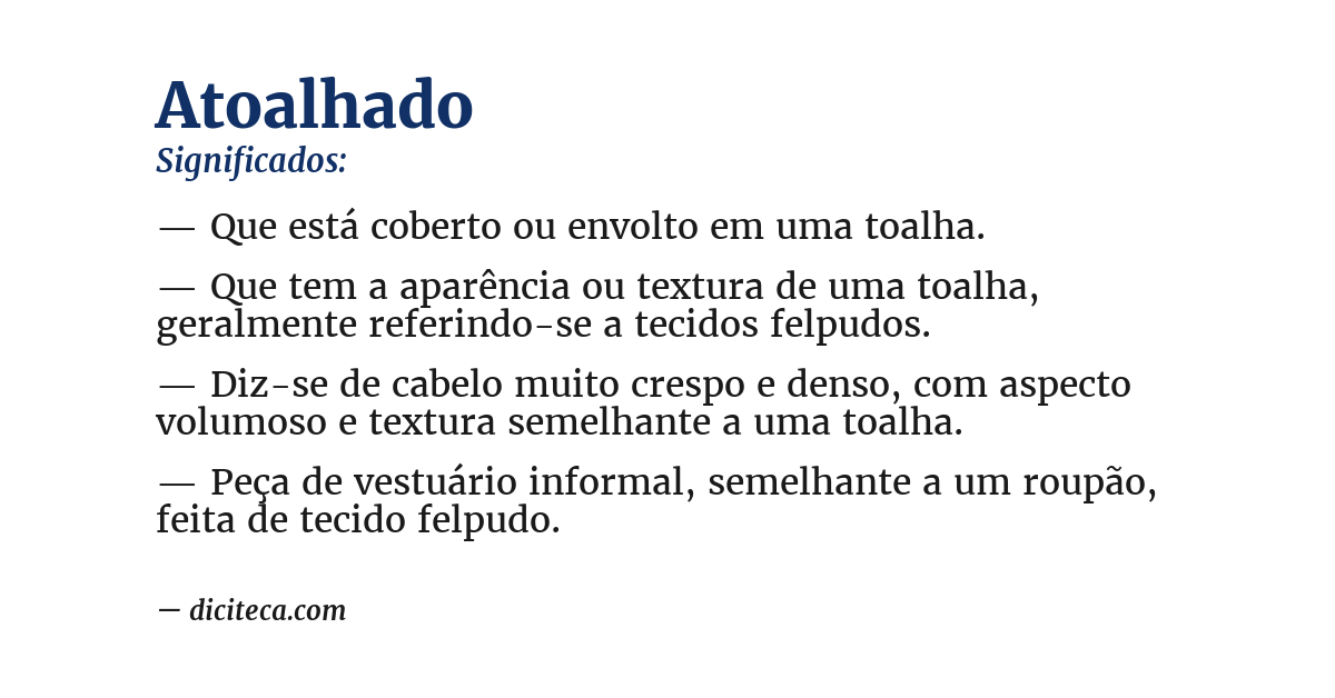 Significado de atoalhado