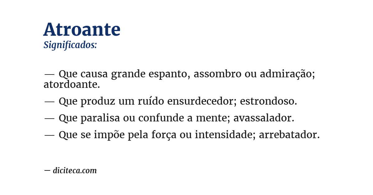 Significado de atroante