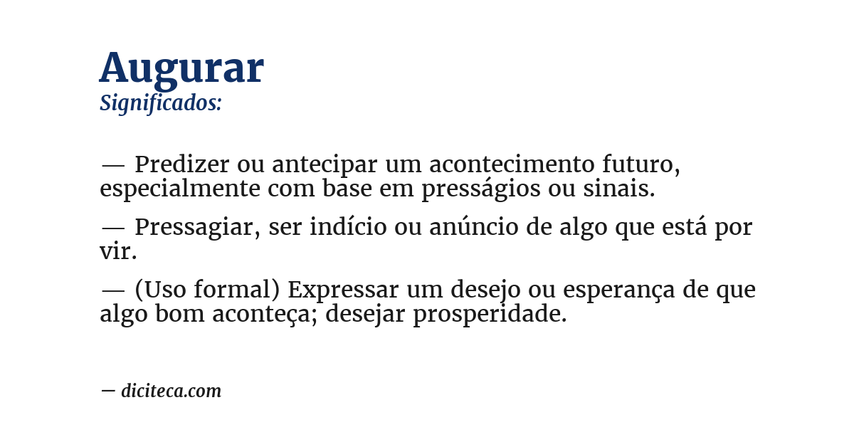 Significado de augurar