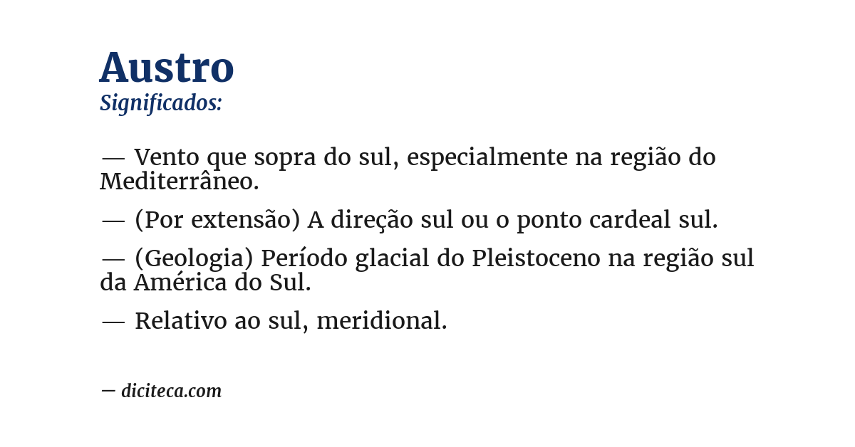 Significado de austro