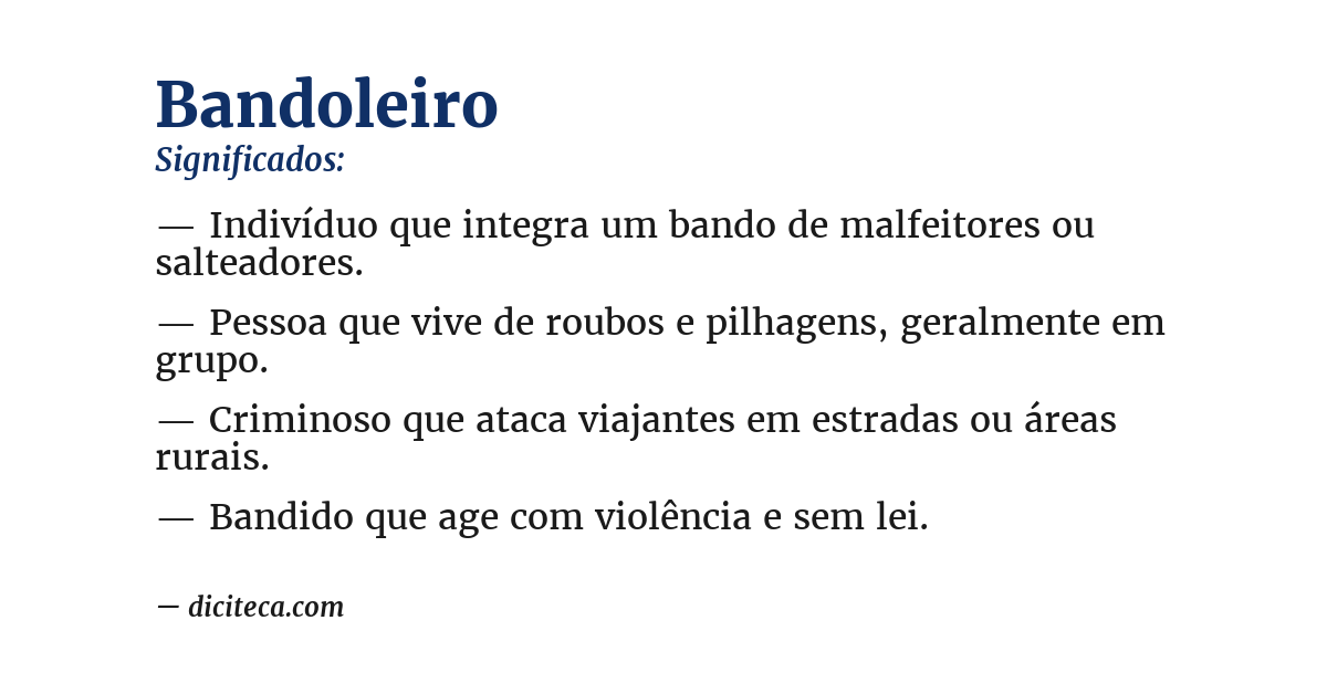 Significado de bandoleiro