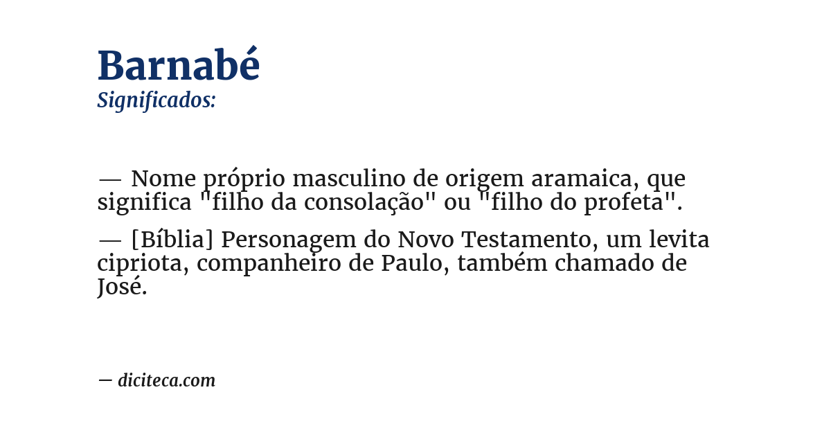 Significado de barnabé