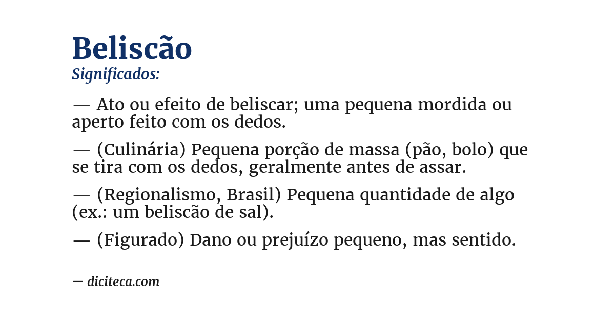Significado de beliscão