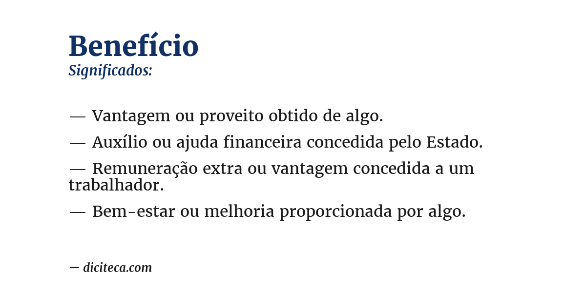 Significado de benefício