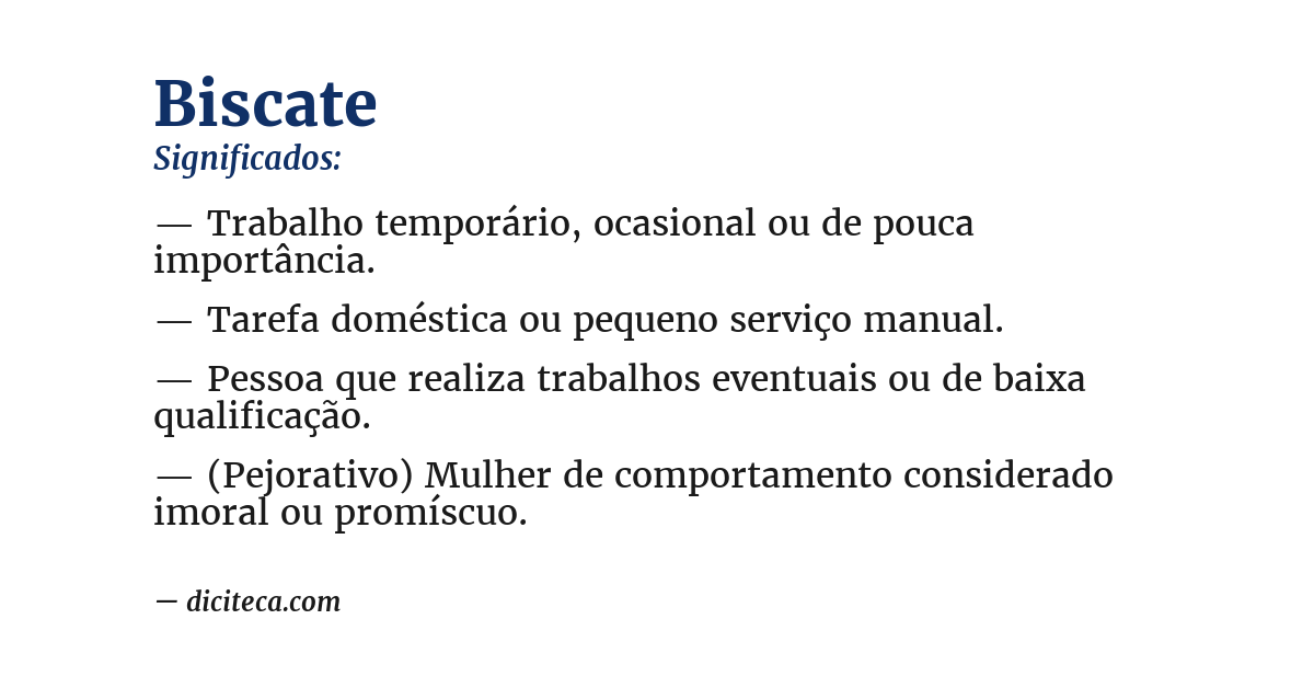 Significado de biscate