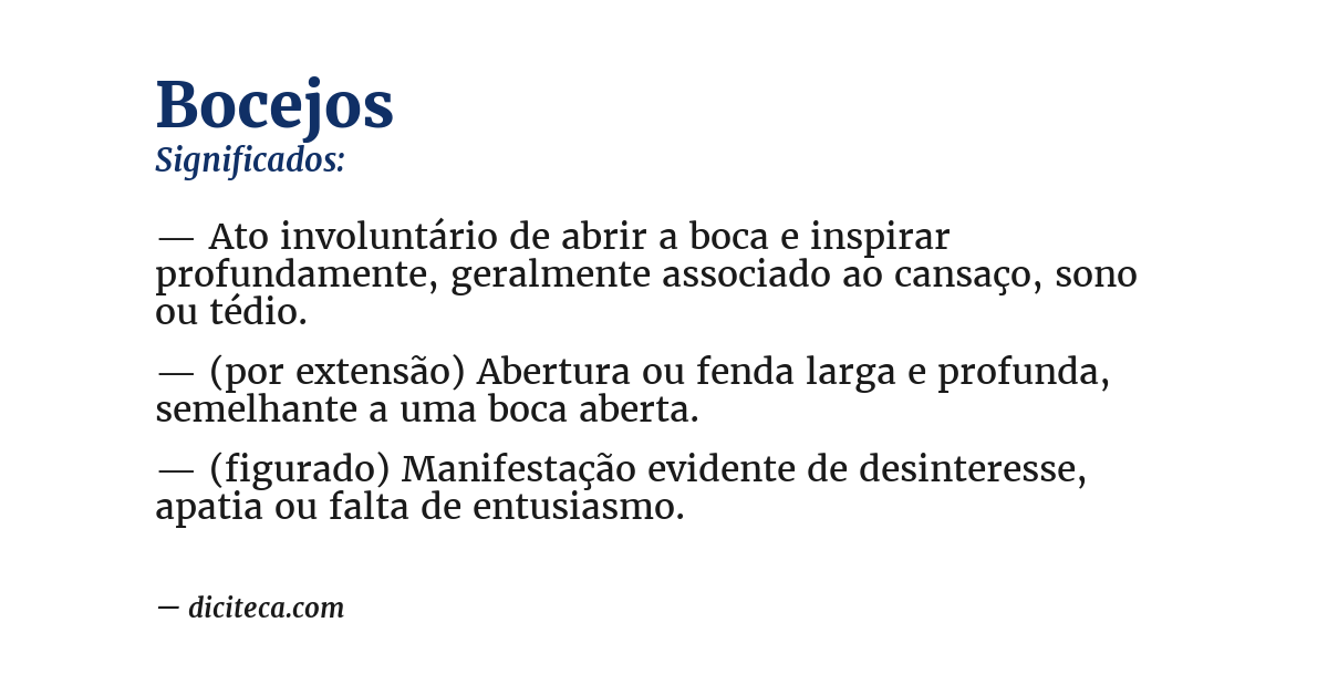 Significado de bocejos
