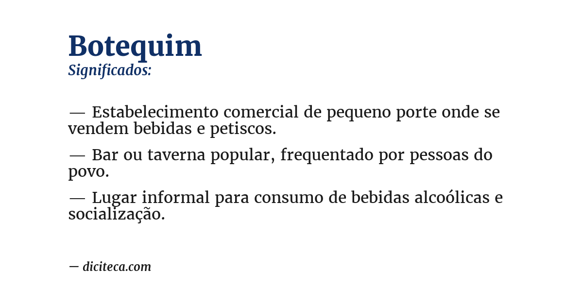 Significado de botequim