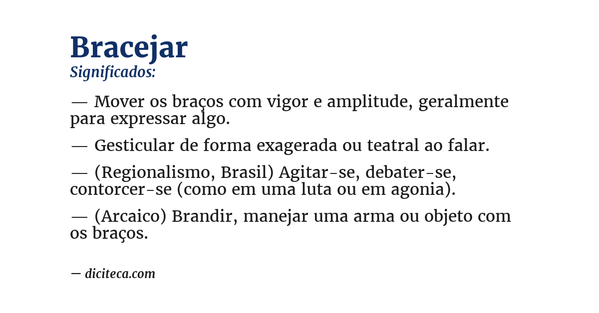 Significado de bracejar