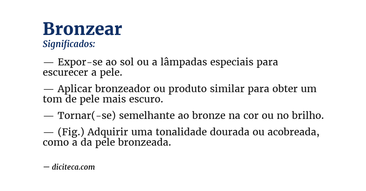 Significado de bronzear