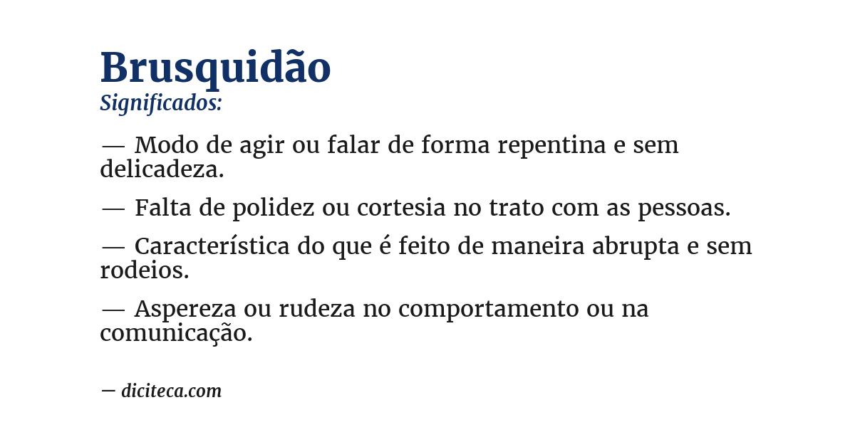 Significado de brusquidão