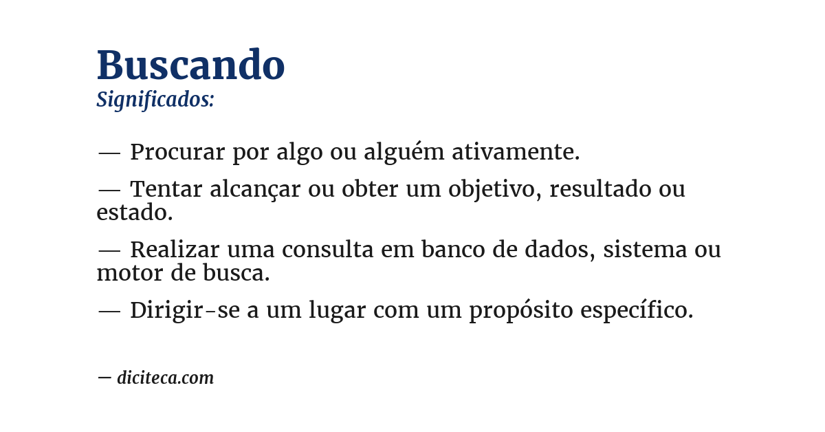 Significado de buscando
