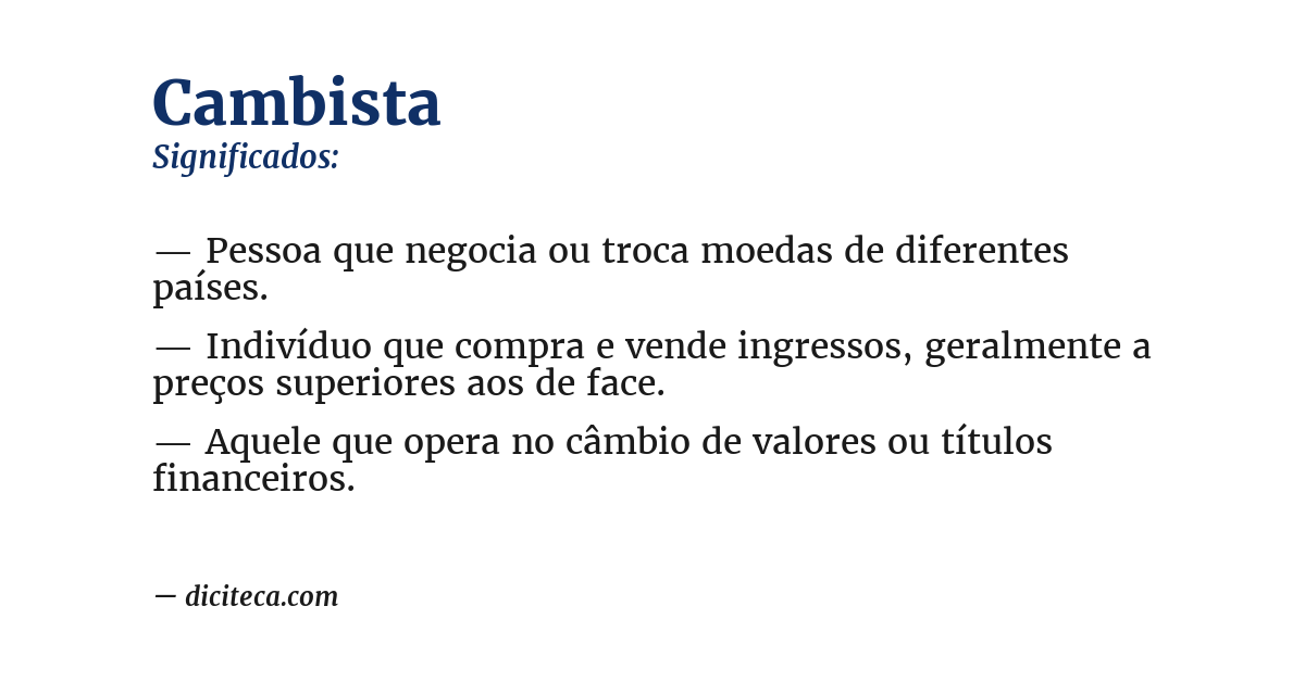 Significado de cambista