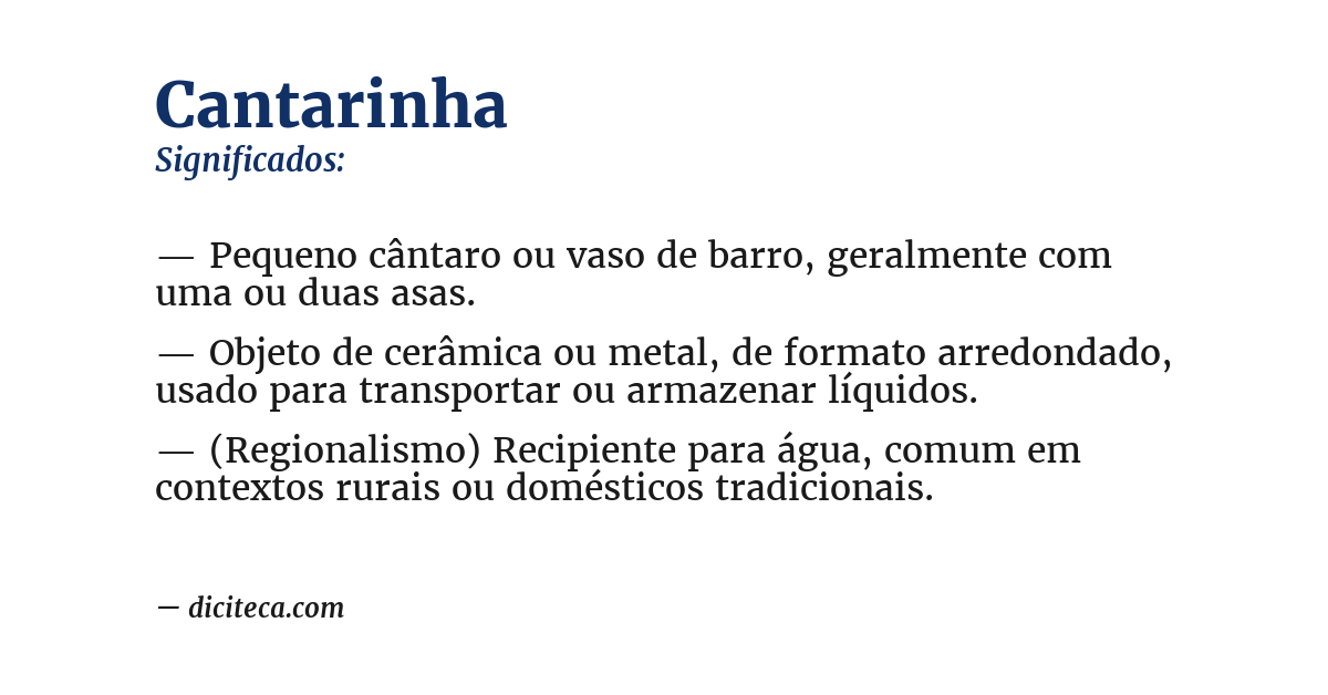 Significado de cantarinha