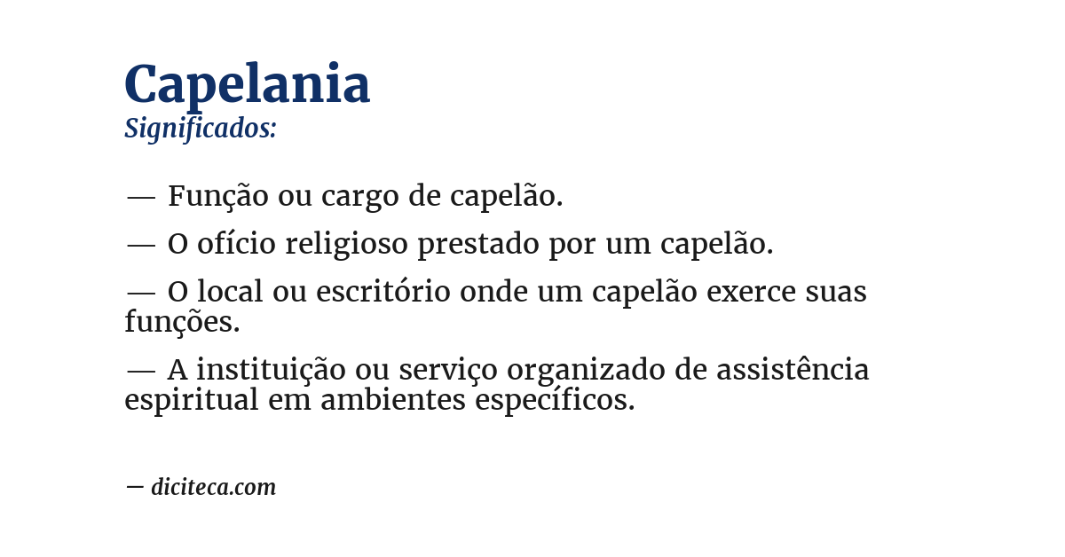 Significado de capelania