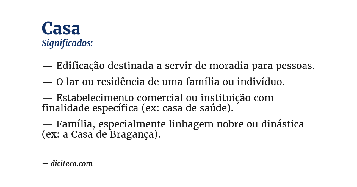 Significado de casa