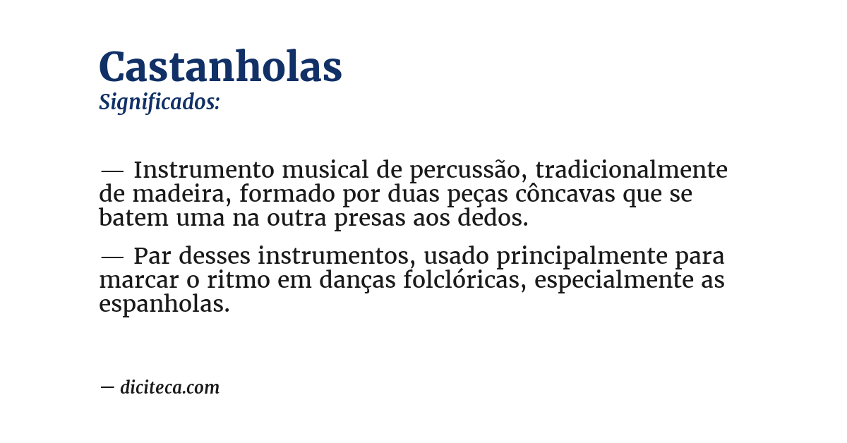 Significado de castanholas