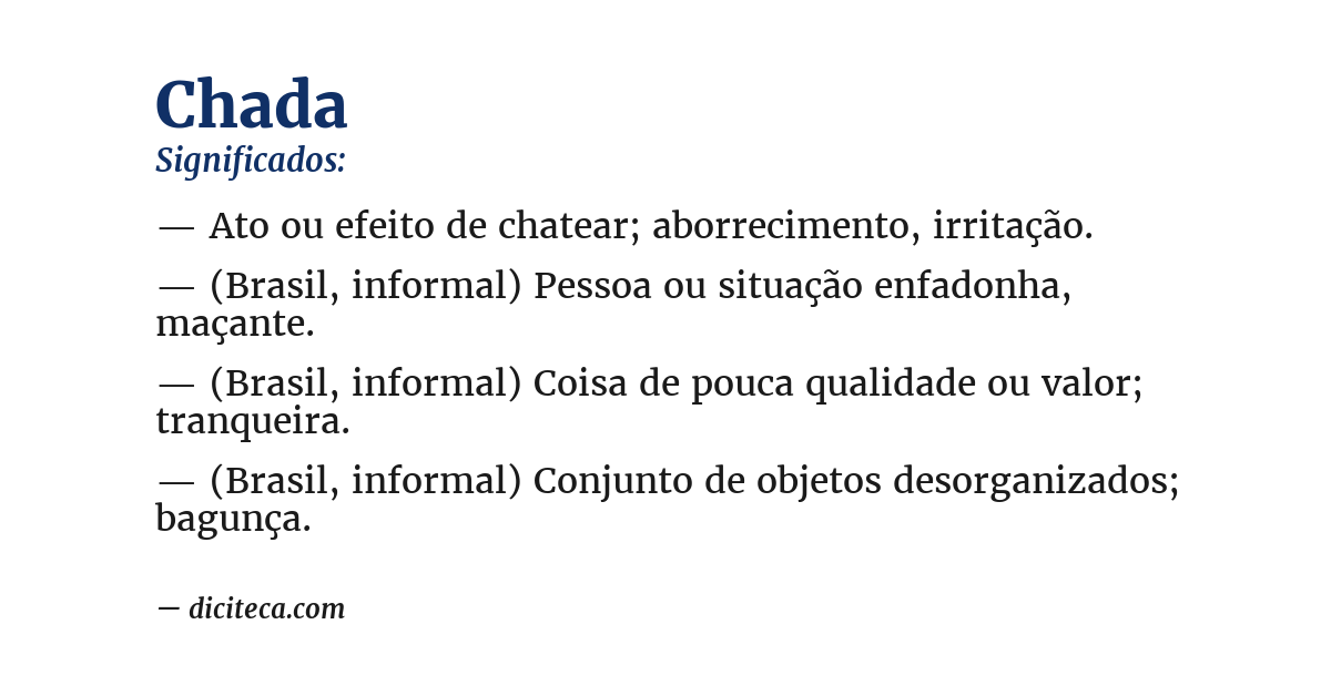 Significado de chada
