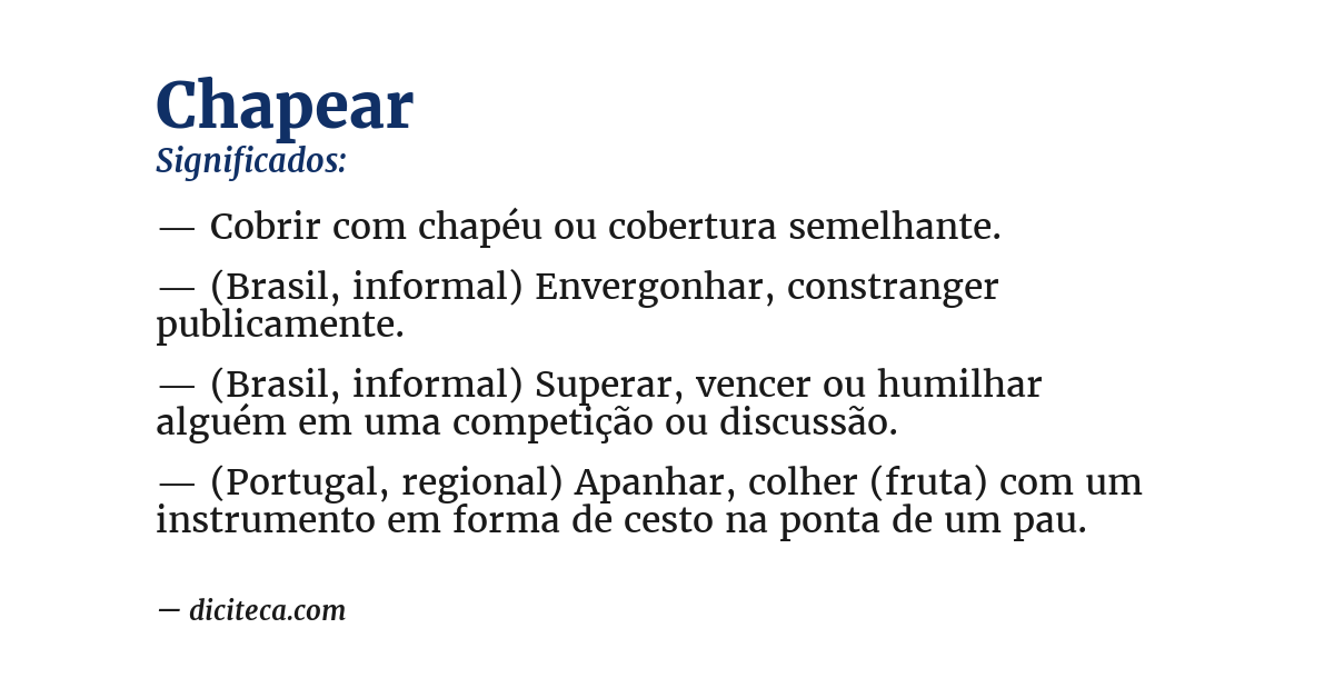 Significado de chapear