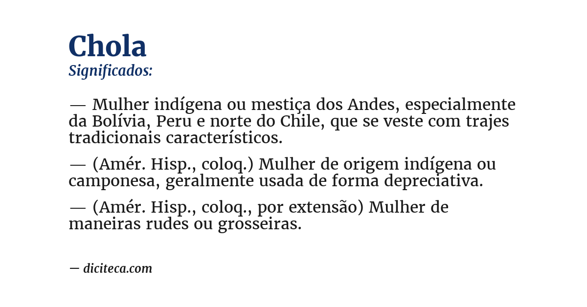 Significado de chola