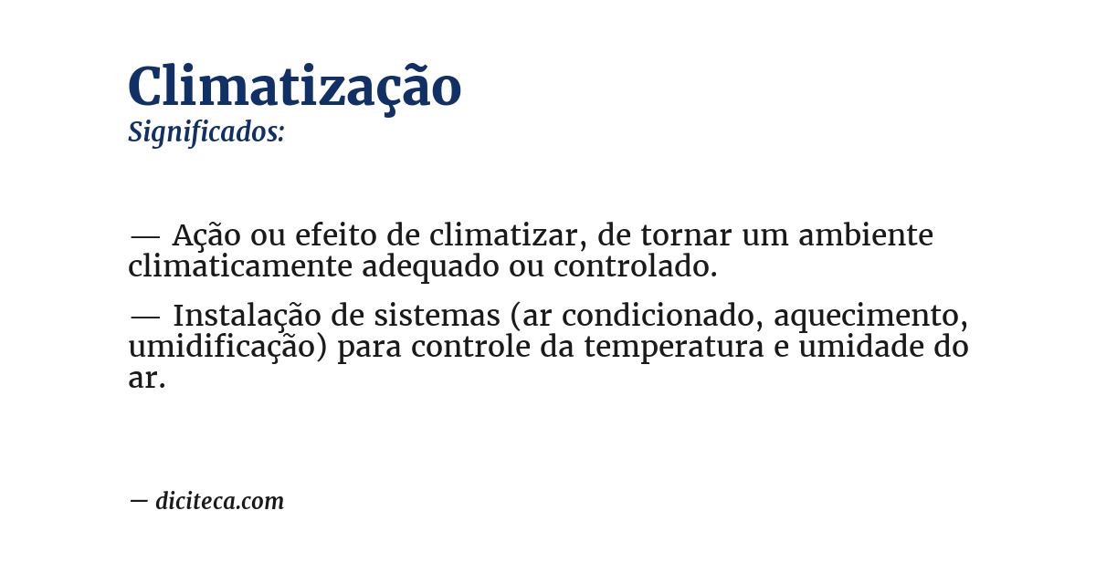 Significado de climatização