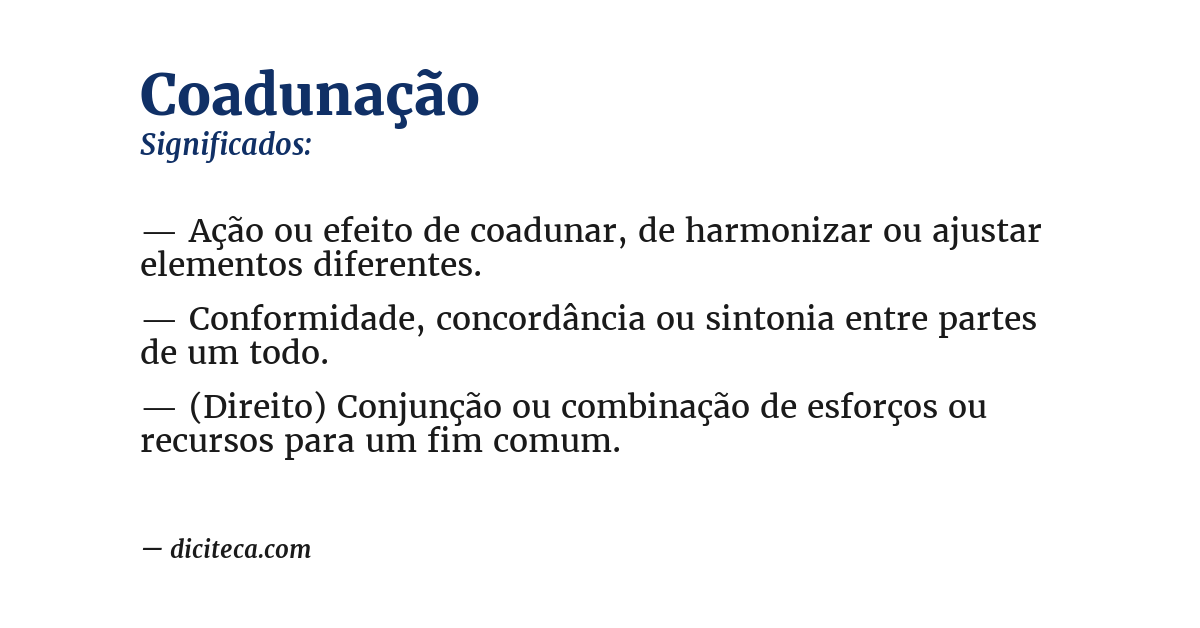 Significado de coadunação