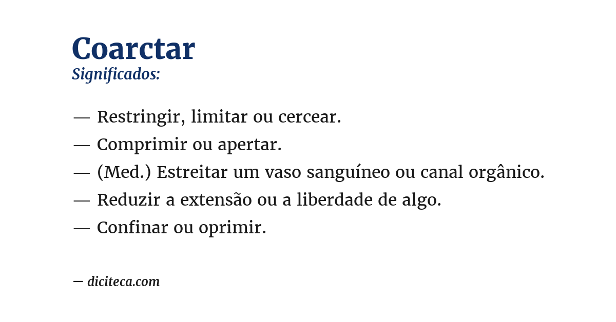 Significado de coarctar