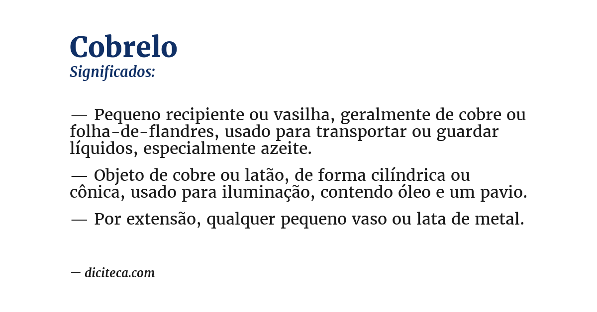 Significado de cobrelo