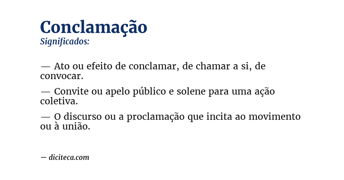 Significado de conclamação
