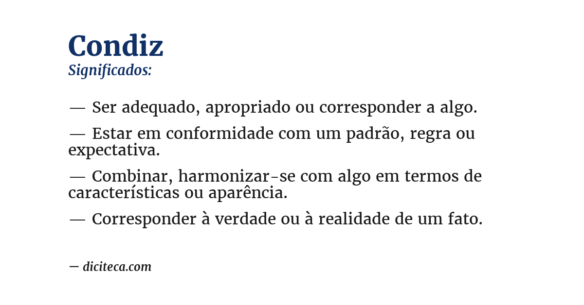 Significado de condiz