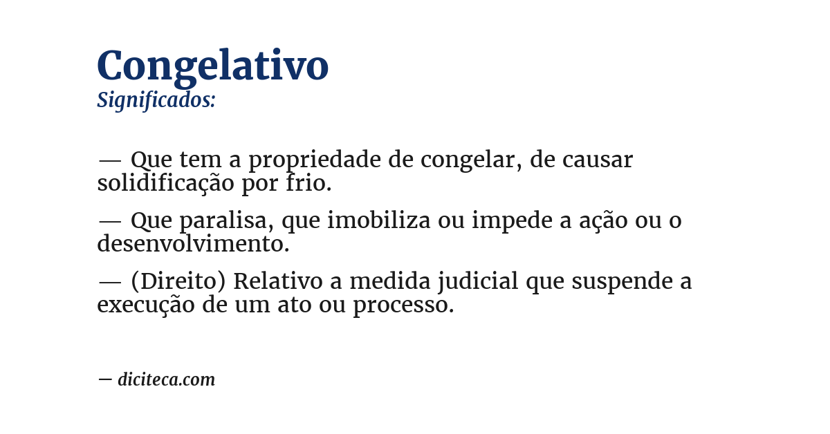 Significado de congelativo