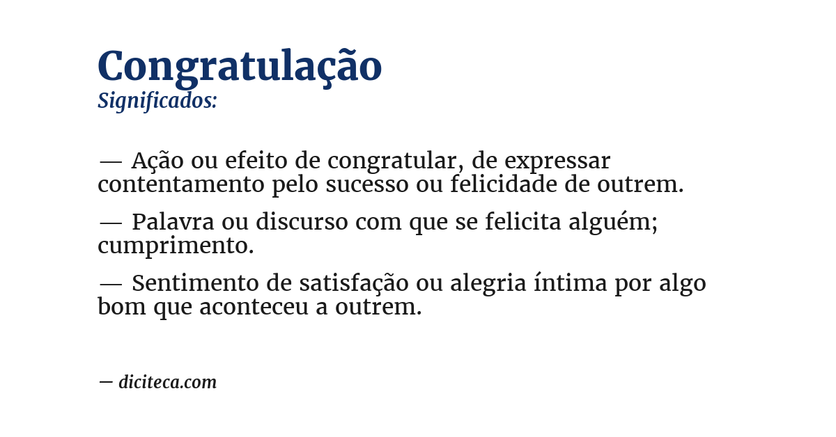 Significado de congratulação
