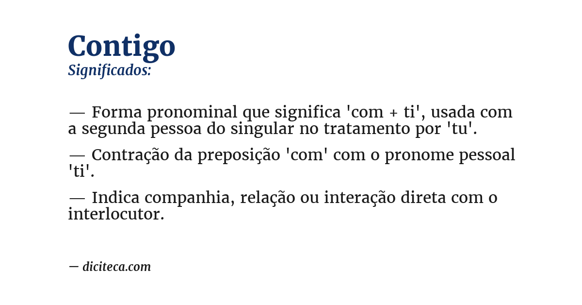 Significado de contigo
