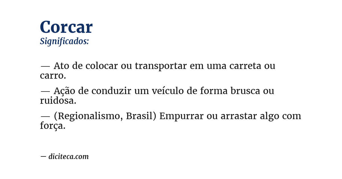 Significado de corcar